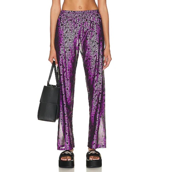 Versace print logo sheer cover up pant - Picture 5 of 10